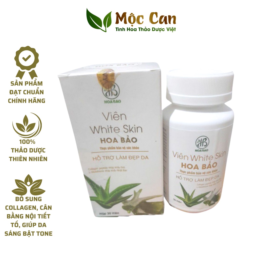 White Skin Viên uống bổ sung collagen-Tăng nội tiết tố nữ-Làm trắng da- Tăng tính đàn hồi cho da