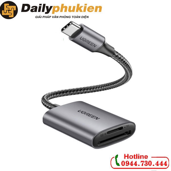 Đầu đọc thẻ SD/TF chuẩn USB 3.1 Ugreen 80888 dailyphukien