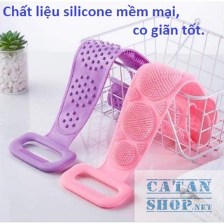 ❤️FREESHIP️❤️DÂY CHÀ LƯNG SILICONE TẨY TẾ BÀO CHẾT GIÚP LƯU THÔNG MÁU, DÂY TẮM CHÀ LƯNG 2 MẶT SILICONE (Màu ngẫu nhiên)