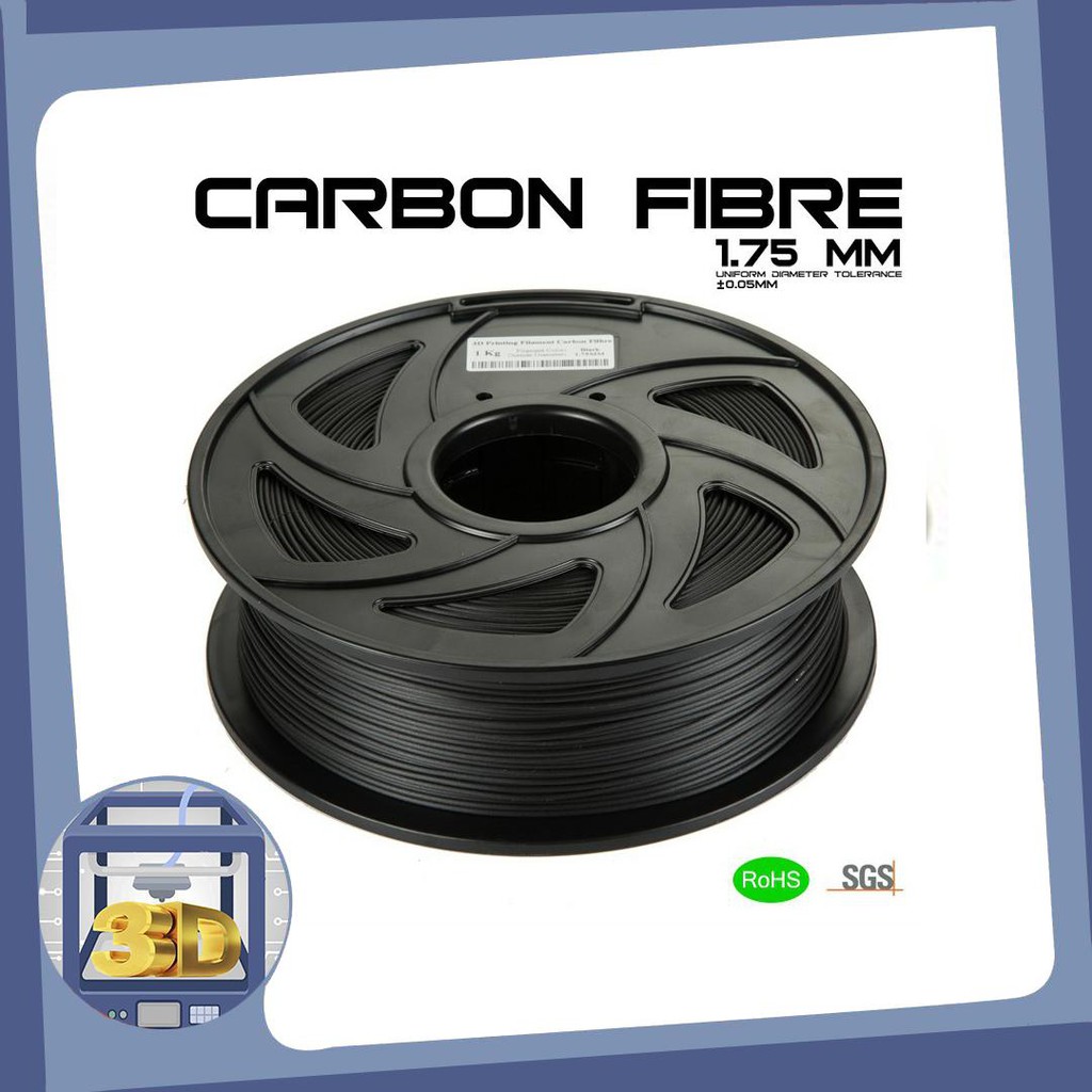 Cuộn nhựa in 3D sợi cacbon CF - PLA 1.75mm - Cacbon Fiber 1kg