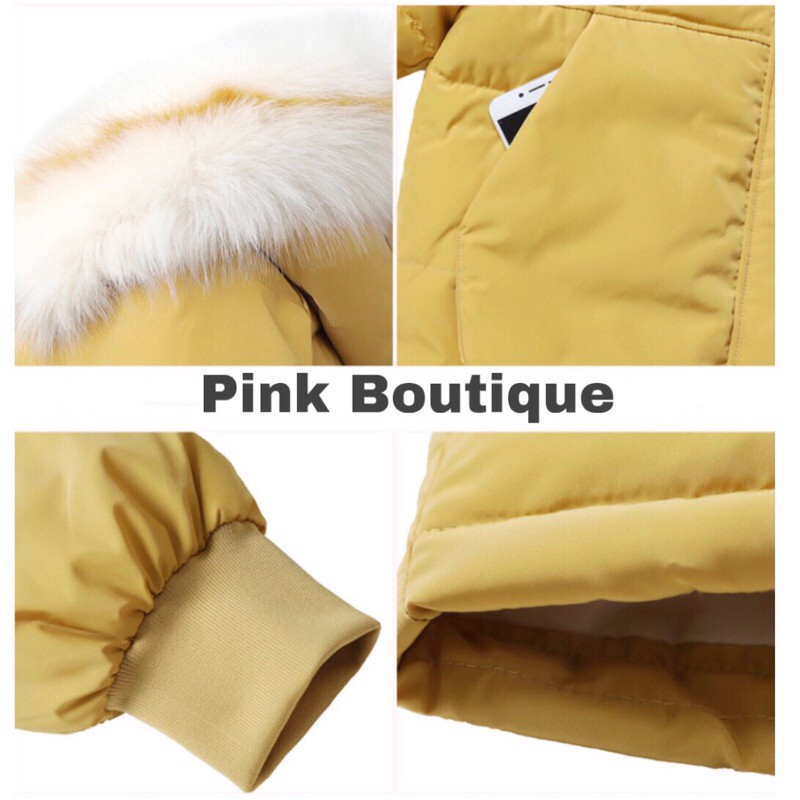 Áo Khoác Phao Nữ dáng Dài Mũ Lông Hàng Quảng Châu PINKBOUTIQUE | BigBuy360 - bigbuy360.vn