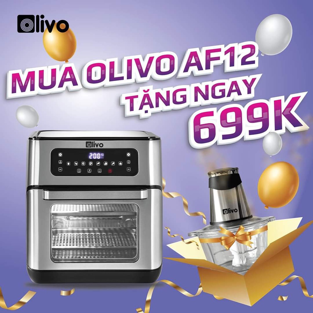 Nồi Chiên Không Dầu OLIVO AF12 Dung Tích 12L - Công Suất 1800W - Thương Hiệu Mỹ BH 24 tháng freeship toàn quốc