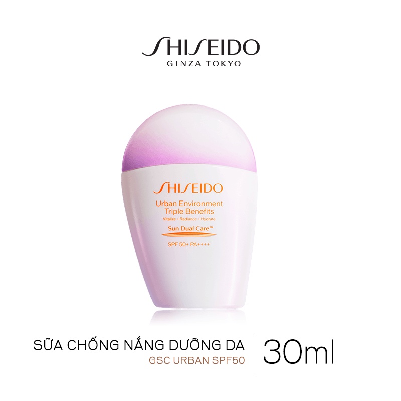 Sữa chống nắng dưỡng da Shiseido Urban Environment Triple Beauty Suncare Emulsion SPF50+ PA++++ 30ml