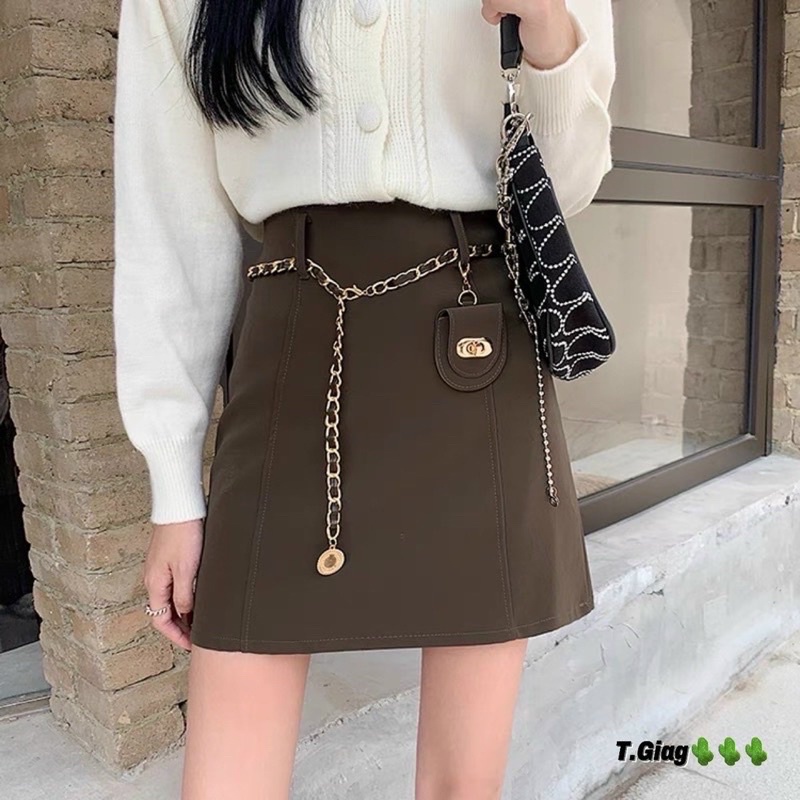 Chân váy  kèm thắt lưng dây có túi