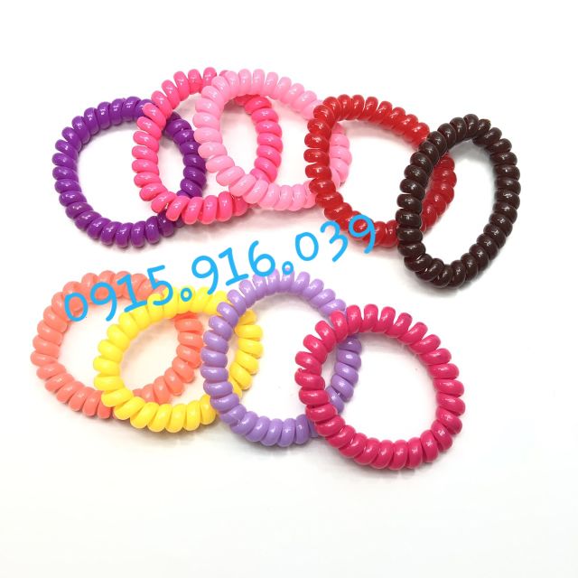 Set 5 Cột Tóc Lò Xo Màu Lớn, Buộc Tóc Lò Xo Size Lớn