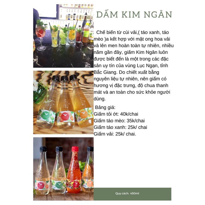 [ LÊN MEN TỰ NHIÊN ] Dấm Táo Mèo Kim Ngân 450 ml