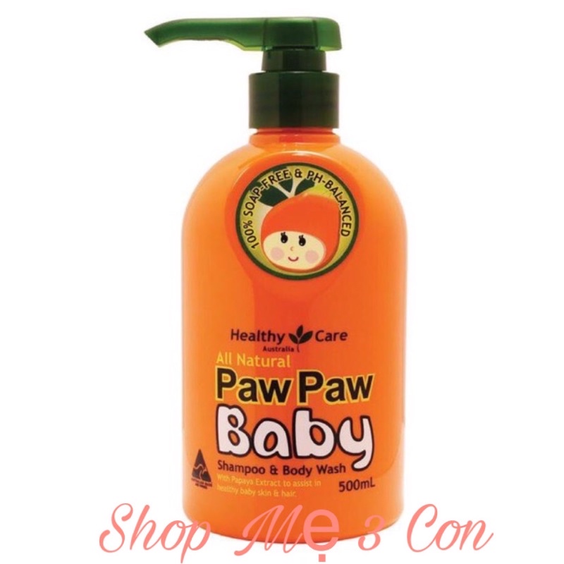 Sữa tắm gội đu đủ Paw Paw Baby Healthy Care Úc 500ml