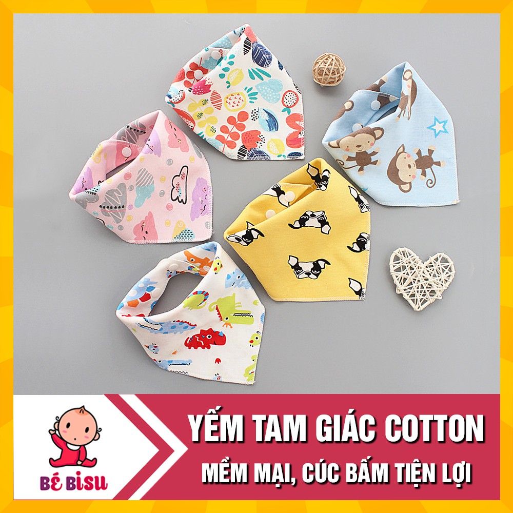 Set 10 Khăn Yếm Tam Giác 100% cotton mềm mịn