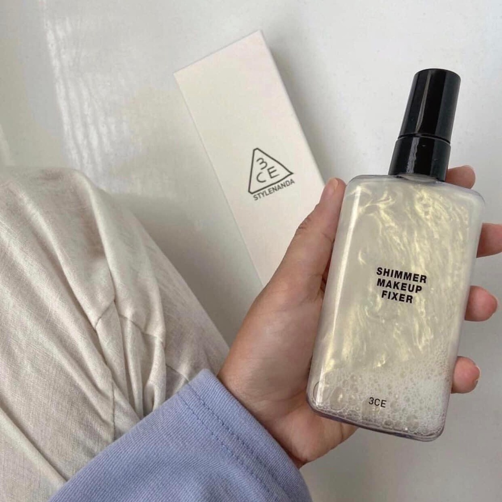 Xịt Khóa Nền Cố Định Lớp Trang Điểm 3CE Shimmer Makeup Fixer / 3CE Makeup Fixer Mist