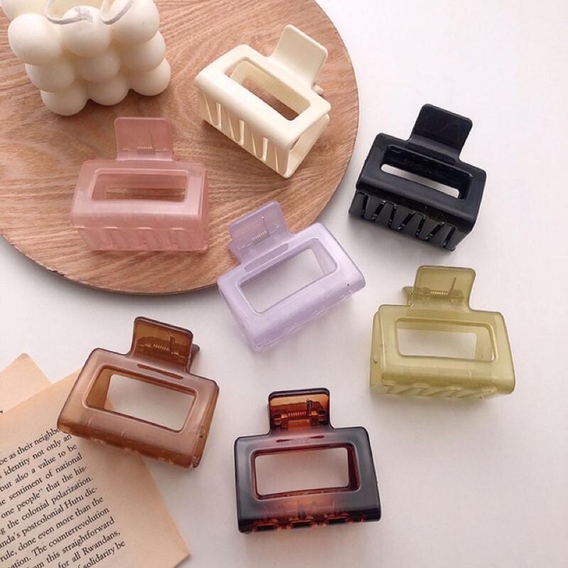 Kẹp tóc càng cua hình vuông trong suốt