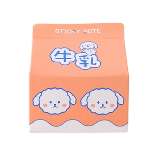 Ins creative milk box note book girl student's take out box post it note paper set