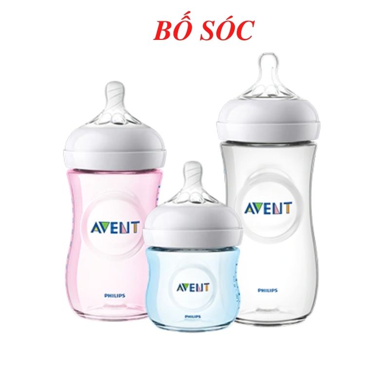 Bình Sữa Avent Natural [FREESHIP] Bình Sữa Tự Nhiên - Núm Ti Nhẵn Mịn Size 125 260 330ml