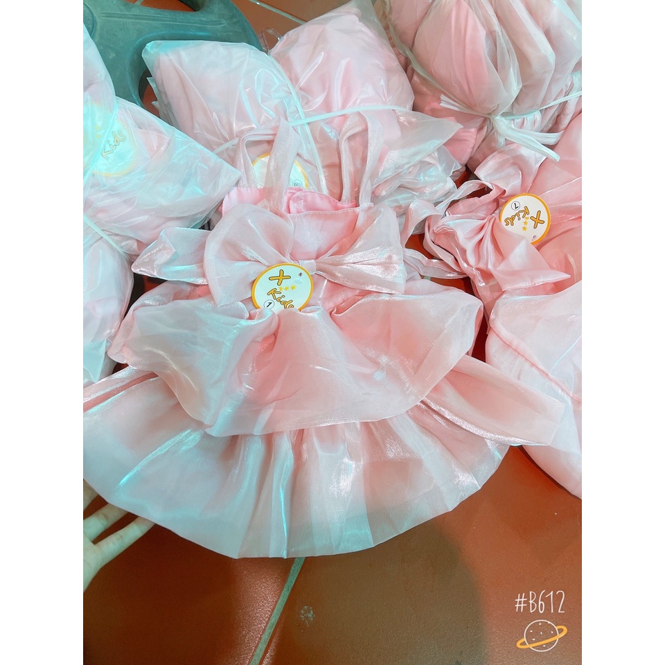 Váy tơ hồng pastel bé gái
