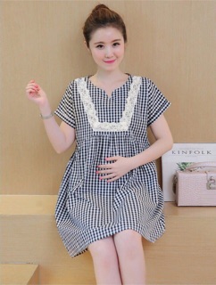 ĐẦM SUÔNG CARO REN CHỮ U 