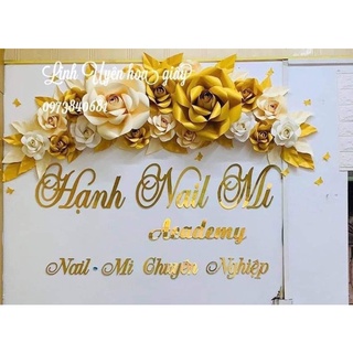 Set hoa giấy mỹ thuật đẹp chuyên trang trí spa, shop, sự kiện...ko kèm chữ , chữ giá riêng