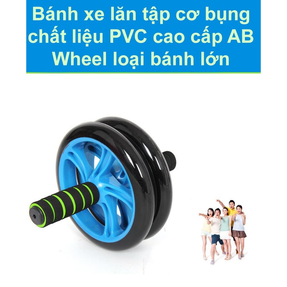 Bánh xe lăn tập cơ bụng + Tặng thảm quỳ đầu gối khi tập