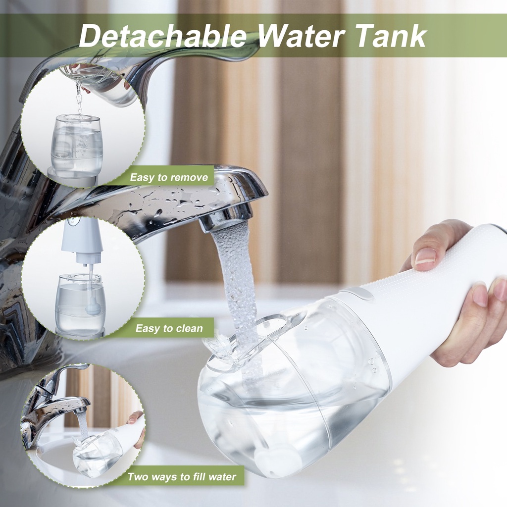 Máy tăm nước Suolaer vệ sinh răng miệng không dây nhỏ gọn chống nước IPX6 350ml
