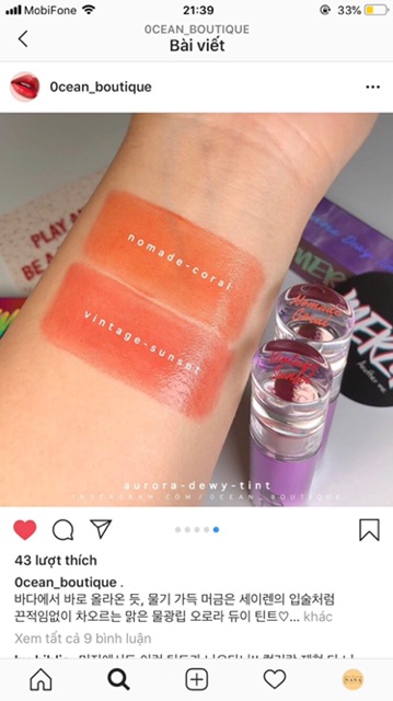 Son tint lì bóng đôi môi căng mọng Aurora Dewy tint | BigBuy360 - bigbuy360.vn
