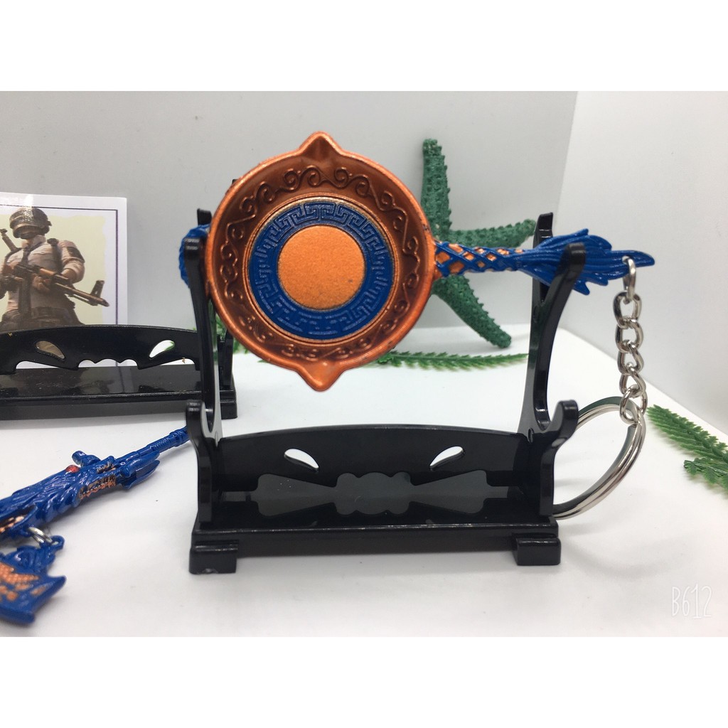 [CHẤT] Móc khoá Chảo Skin Dragon Orange Blue độc đáo dài 8cm mô phỏng giống thật - Móc khoá pubg kim loại cao cấp