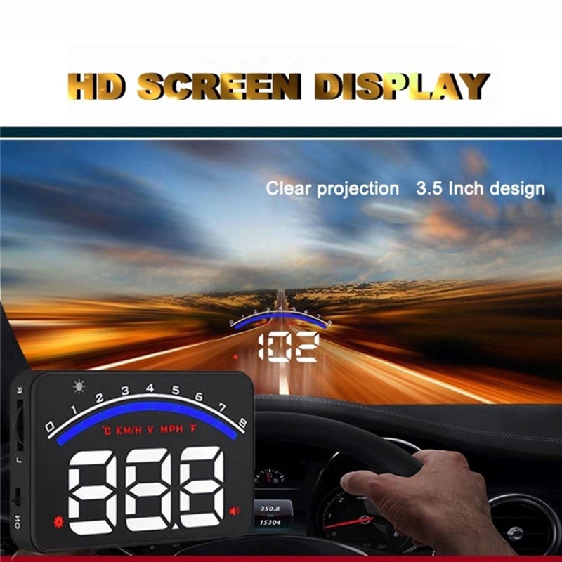 Thiết bị cảnh báo tốc độ cho xe ô tô HUD Head Up Display MPH / KMH Speed Temp