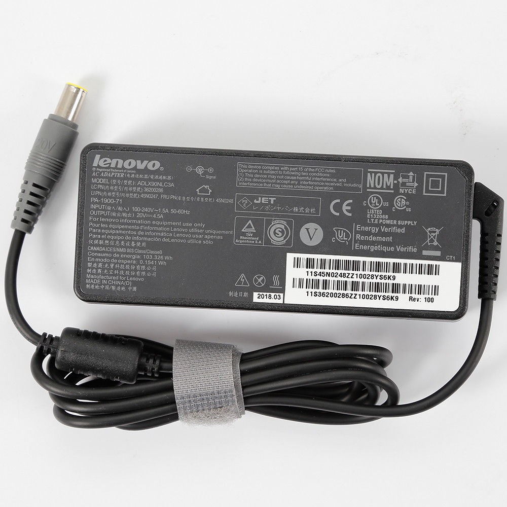 (ADAPTER) SẠC LAPTOP LENOVO 20V 4.5A (90W) (Tròn Kim)  kích thước đầu ghim sạc 7.9 x 5.5 mm