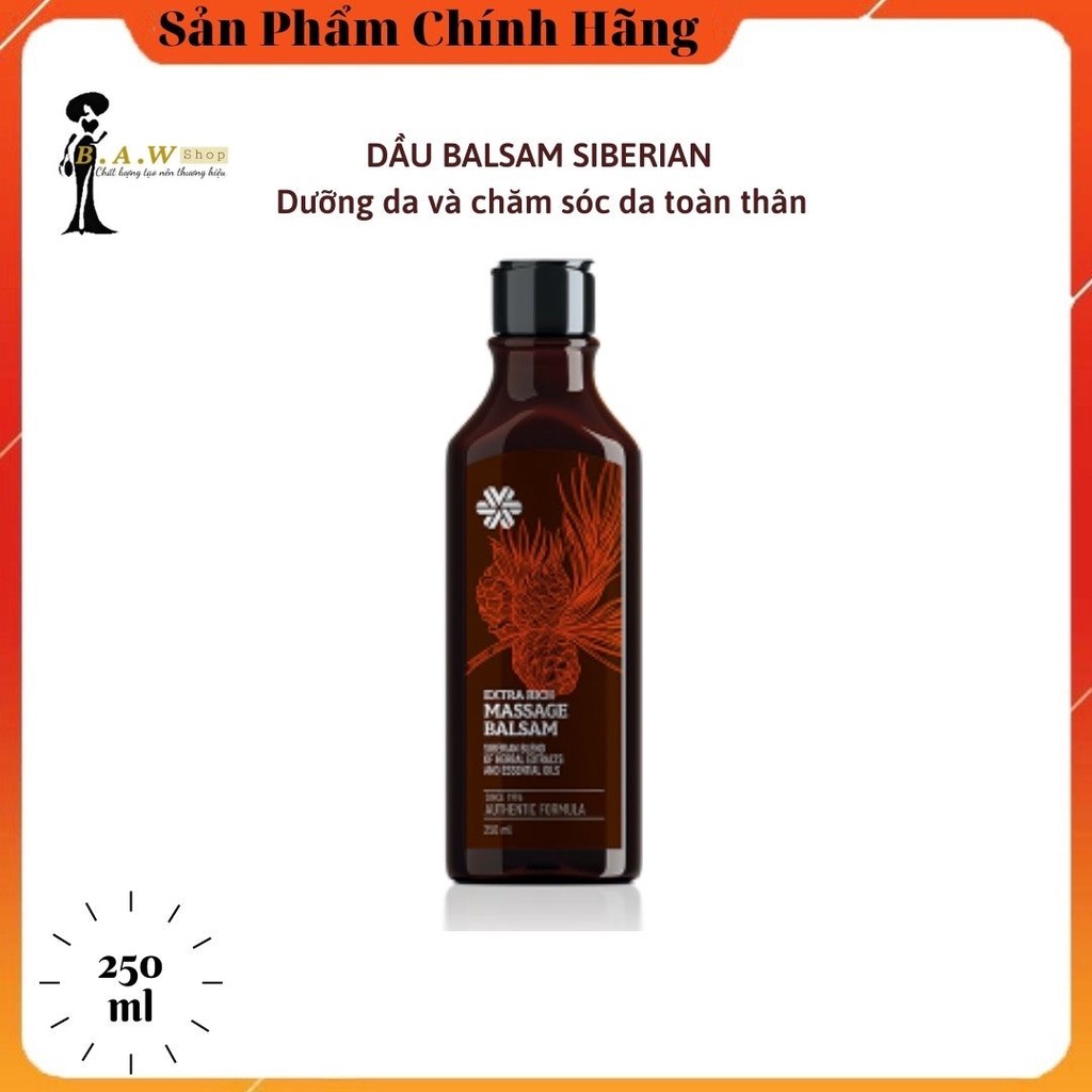 [GIÁ TỐT] - Dầu thơm mát xa Siberian Massage Balsam, Chăm sóc, phục hồi và dưỡng da toàn thân - chai 250 ml