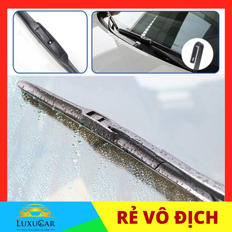 Gạt mưa ô tô, gạt mưa xe hơi Silicone 3 khúc CAO CẤP Hybrid - Loại ngàm U dành cho các dòng xe phổ thông