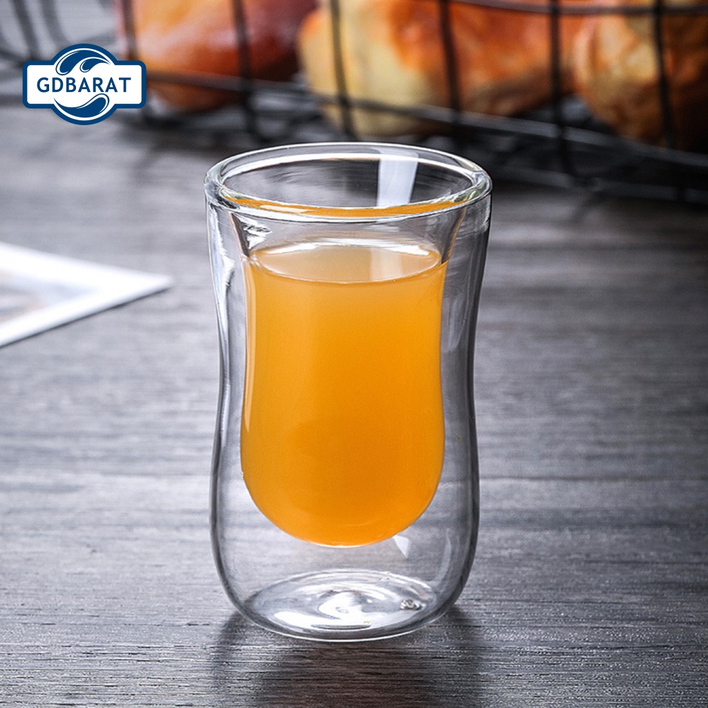 [NYCA Stock] Cốc Thủy Tinh Uống Sữa Thiết Kế Hai Lớp Tường