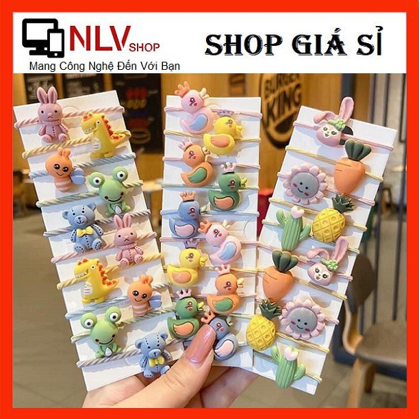 Set 10 Dây Thun Cột Tóc Nhiều Hình