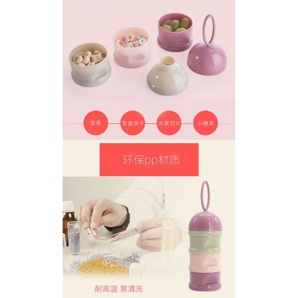 Hộp Đựng Sữa Bột 3 Tầng Mini Tiện Dụng Cho Bé