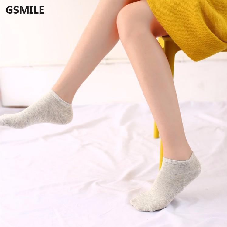 Vớ cổ ngắn màu trơn đơn giản