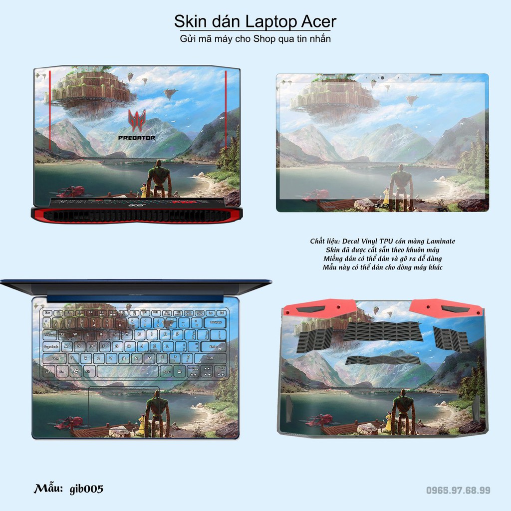 Skin dán Laptop Acer in hình Ghibli (inbox mã máy cho Shop)