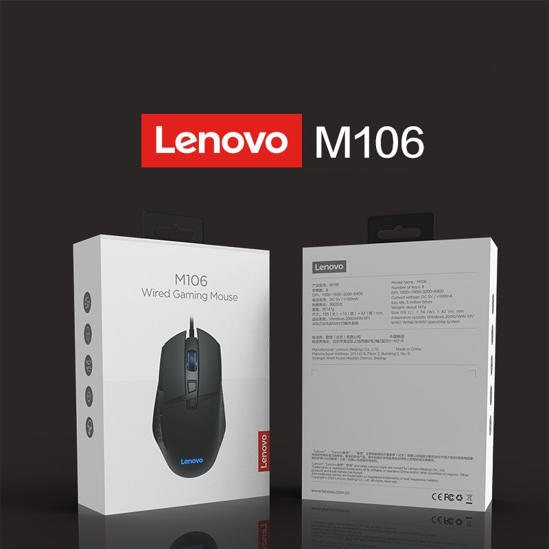 Chuột LED RGB 6400DPI Gaming Mouse Lenovo M106