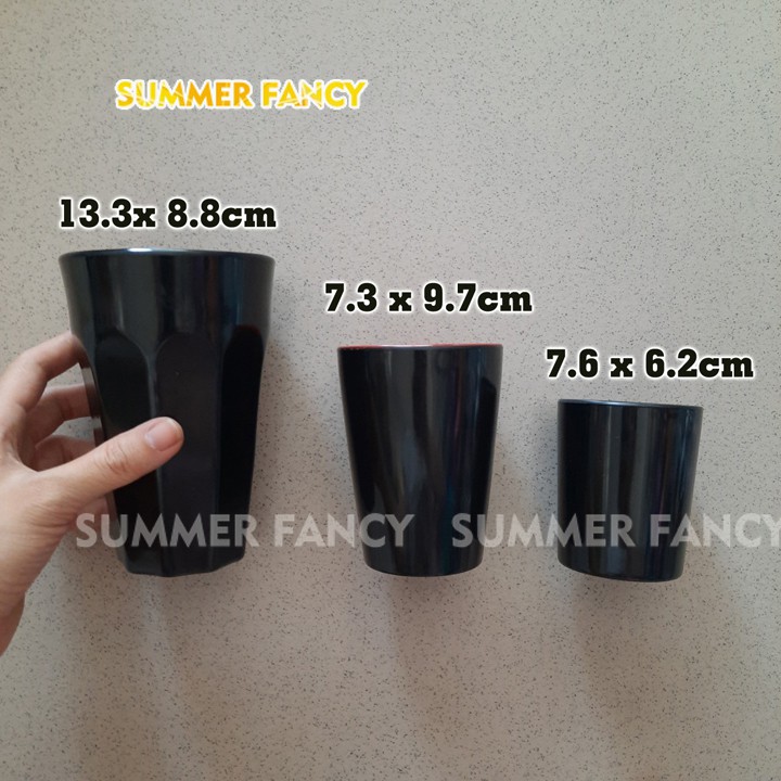 Ly 8.8 x 13 cm ~ 460ml melamine nhựa dùng trong nhà hàng màu vân đá trắng, vân đá đen sang trọng - Cup mug - SF-LY27