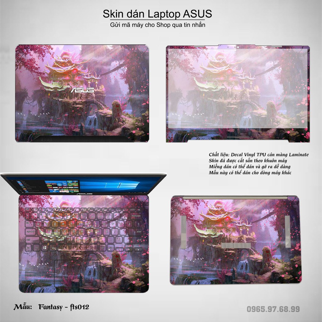 Skin dán Laptop Asus in hình Fantasy (inbox mã máy cho Shop)