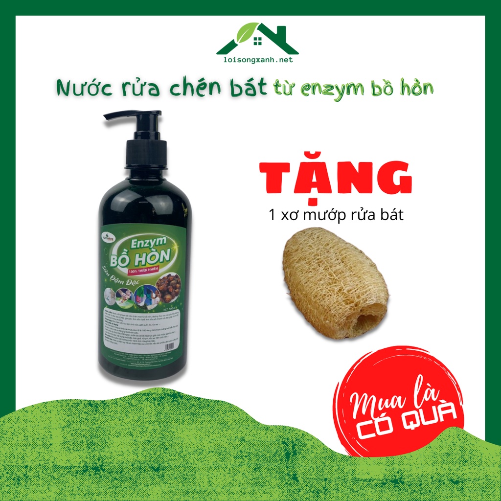 Nước rửa chén sinh học đậm đặc Huna Home, nước rửa bát hữu cơ enzym bồ hòn không hóa chất an toàn sạch nhanh