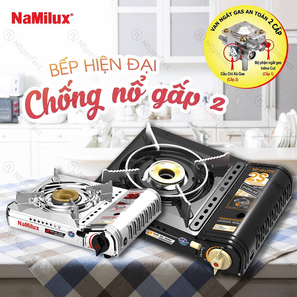 Ổ cụm/Van an toàn 2cấp chống nổ bếp ga mini, bếp ga du lịch Namilux 2S DOUBLE SAFETY / NA-194AS / PL-1921AS.. chính hãng
