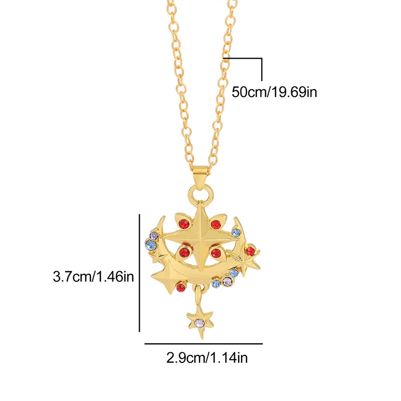 The new game anime Genshin Impact god all-match Wendy carved Qingji Mona Zhongli cartoon same necklace female