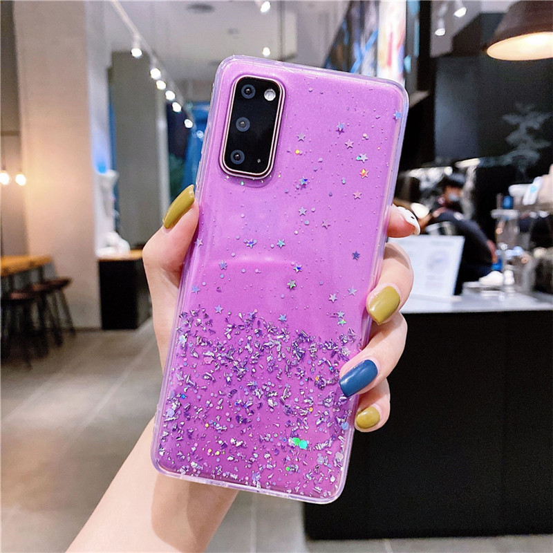 Ốp điện thoại mềm phối kim tuyến thích hợp cho samsung galaxy s21 ultra s20 plus s10 s20 fe