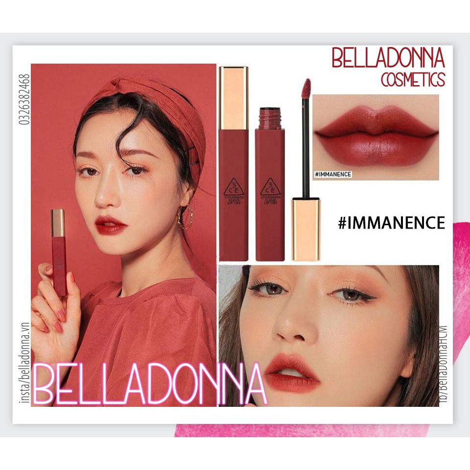 [ Hot New ] Son Kem Lì, Mịn Môi 3CE Cloud Lip Tint #Immanence - Màu Đỏ Rượu