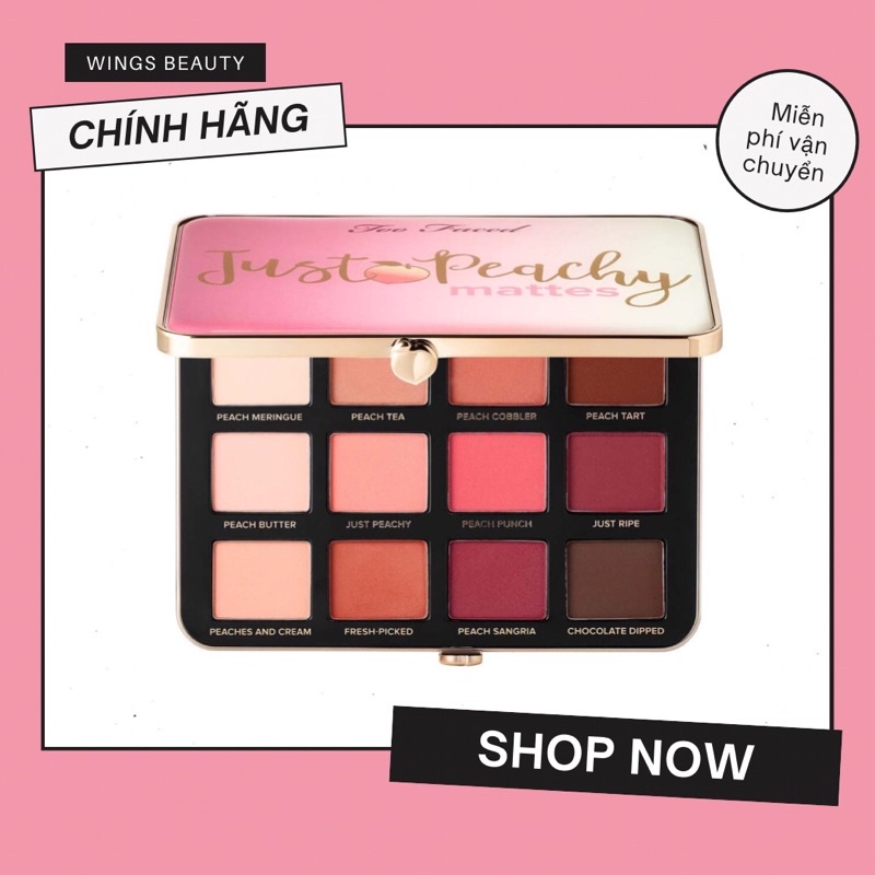 MUA 1 TẶNG 1 - Bảng phấn mắt TOO FACED Just Peachy Mattes Velvet Matte Eye Shadow Palette