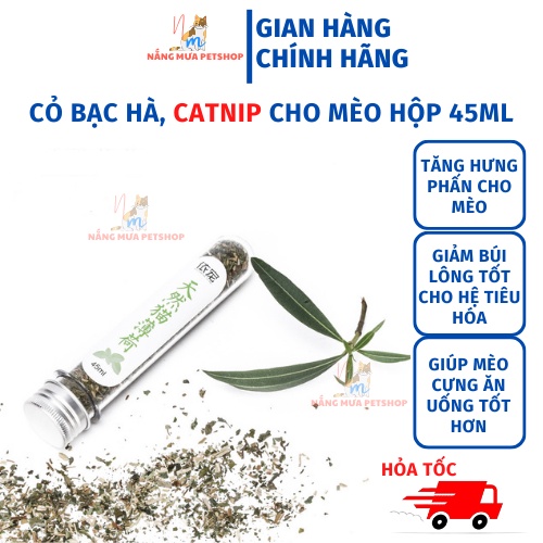 Catnip, cỏ bạc hà cho mèo giảm tress, ống 45ml