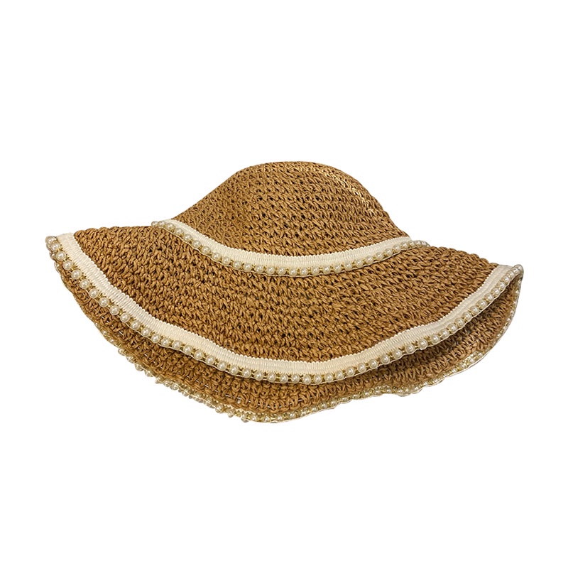 Mũ Cói Rộng Vành Chống Nắng Thiết Kế Đục Lỗ Thoáng Khí Thời Trang Đi Biển Mùa Hè Cho Nữ