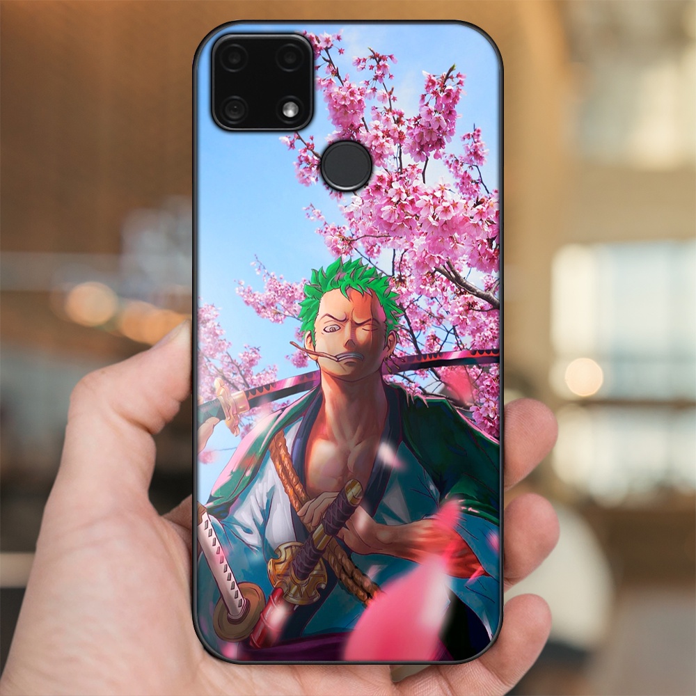 Ốp lưng Realme C25 viền đen in hình Zoro One Piece