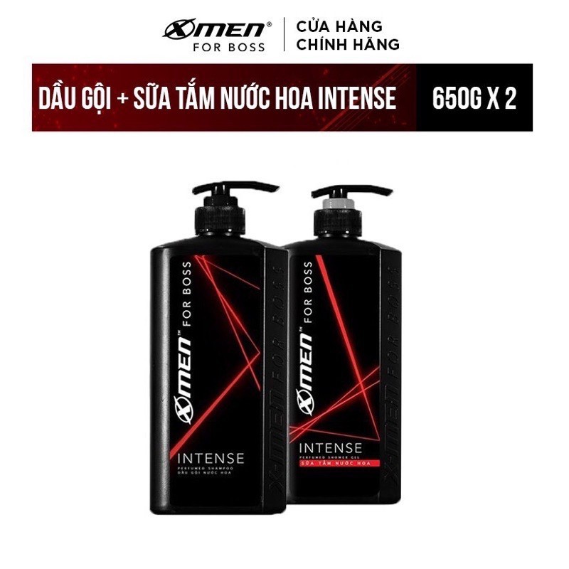 [Combo] Dầu gội và Sữa tắm Xmen For Boss INTENSE 650g