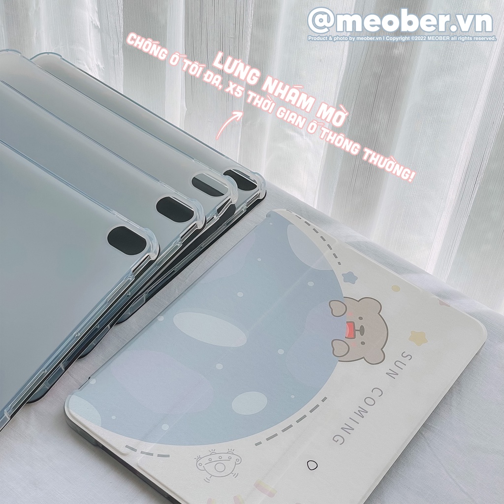 Bao da i pad hoạ tiết cute - Case dễ thương cho Gen 7/8/9, Air 4/5, Pro 11, chất liệu chống bẩn, có khay đựng bút