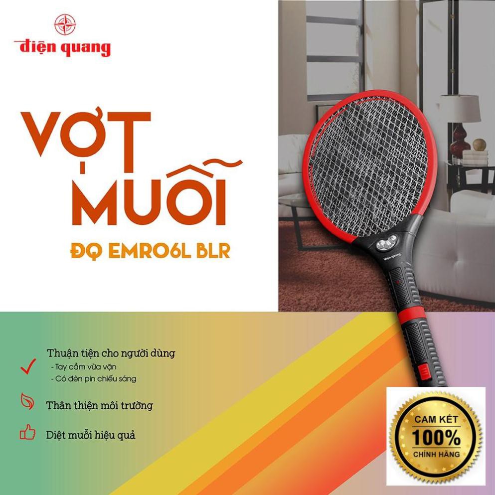 Bộ vợt muỗi Điện Quang ĐQ EMR06L BLR (đen - đỏ) .