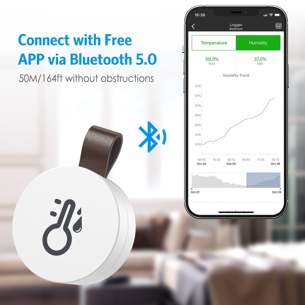 Nhiệt Kế Bluetooth Không Dây Cho Nhà Và Nhà Kính