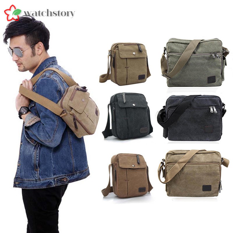 Túi đeo chéo nam vải bố phong cách cổ điển | BigBuy360 - bigbuy360.vn