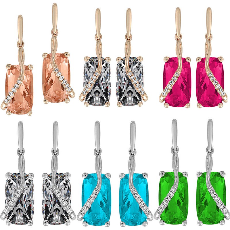 Khuyên Tai Đính Đá Phong Cách Âu Mỹ Thanh Lịch Dành Cho Nữ